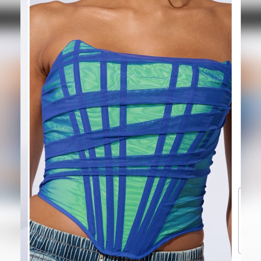 AKIRA Baby Blues Corset Top Size S - Picture 1 of 8